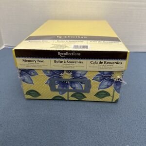 Recollections Yellow w/Blue Flowers Memory Box (023426) for Photos, DVDs & More
